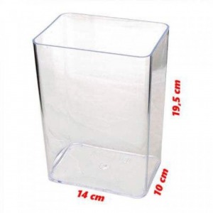 White Balance Dikdörtgen Mika Şeffaf Büyük Betalık  14 X 10 x 19.5 Cm - 1 Adet